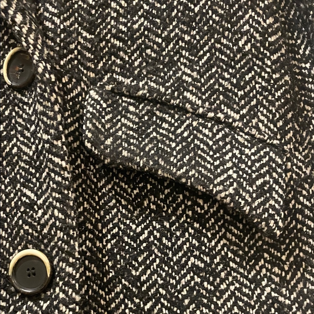 Mango Black and White Herringbone Coat - Picture 3 of 5